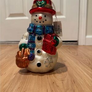 NWT, GORGEOUS Vintage Festive Snowman Holiday Decoration